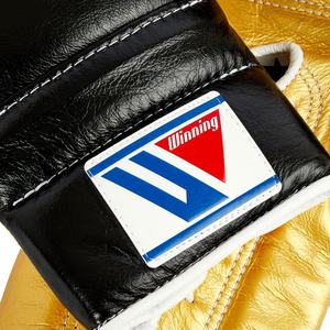 Top Quality Comfortable Breathable Custom Made <b>Black</b> Gold Winning Boxing <b>Gloves</b> <b>Lace</b>-up Design Made With Genuine Leather - Product Image 3