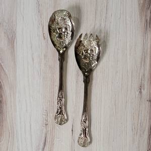 Optimum Quality Stainless Steel <b>Salad</b> <b>Servers</b> Embossed Designer Kitchenware Hotel and Restaurant Kitchen - Product Image 1