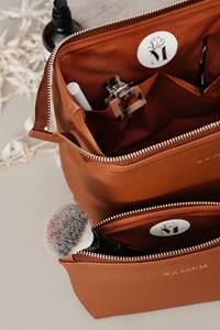 Mini neceser de viaje para cosméticos, bolsa de maquillaje con cierre de cremallera para almacenamiento de artículos de tocador, para joyería, bolsa de resorte de hojas - Product Image 6