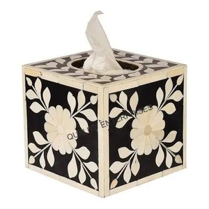 Boîte à mouchoirs classique écologique faite à la main et durable avec incrustations en os par QUALITY ENTERPRISES (Modèle QE-BITB-01) - Product Image 3