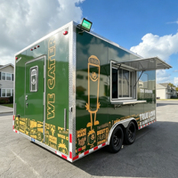 Remorque de food truck standard américaine à vendre, cuisine mobile entièrement équipée, remorque de concession, chariot à pizza, slush et crêpes