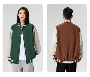 Custom Embroidery logo Stand Front Unisex Loose Casual Varsity Sport <b>Baseball</b> <b>Jacket</b> CollegeBaseballjacket <b>Men</b> DDP Shipping - Product Image 2