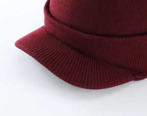 Gorro de Invierno Borgoña 2026 para Hombre, Gorro de Punto Doble con Borde, Cálido, Transpirable, Bordado Personalizado, Precio Económico, Personalización - Product Image 2