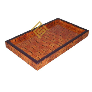 High Quality Wood Serving Tray With Modern Rope Design Top Standard Christmas Holiday <b>Gift</b> for Home Decor Art Theme for Hotels - Product Image 1