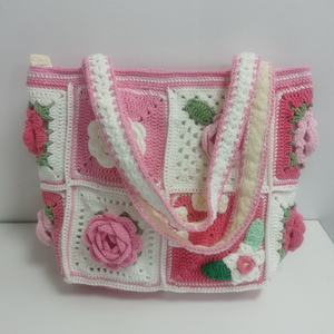 Venta al por Mayor de Fábrica, Bolso de Hombro Tejido a Crochet con Diseño de Rosas Multicolor, Nuevo 2025, Regalo para Navidad, Año Nuevo, Día de San Valentín - Product Image 4