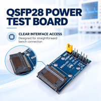 Papan Uji Daya Transceiver Optik QSFP28 Standar MSA 100G yang Mendukung Komunikasi I2C untuk Debugging R&D Perangkat Keras