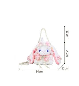 กระเป๋าผ้ากำมะหยี่สีสันสดใสน้ำหนักเบาพกพาได้สำหรับเด็กผู้หญิงกระเป๋าหูกระต่ายน่ารักสไตล์โลลิต้าน่ารักคอสเพลย์ของขวัญวันเกิดแฟชั่น - Product Image 2