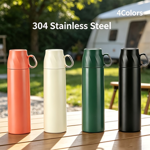 CL 500ml 304 Stainless Steel Vacuum Insulated <b>Thermos</b> <b>Bottle</b> with Cup Lid Handle for Office Car Travel - Product Image 6