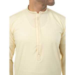 นาดีม คูร์ตา CLK-19 ชุดเจ้าบ่าวปักลายอย่างดี สีครีมเนยพรีเมียม ผ้าฝ้าย 100% ระบายอากาศได้ดี - Product Image 6