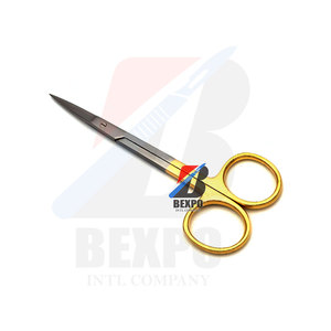 กรรไกรตัดม่านตาสแตนเลสสตีลใช้ในโรงพยาบาลแบบแมนนวลทองครึ่งเดียว - Product Image 1