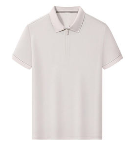 2025 moda de gama alta personalizada hombres Formal para botón camiseta Boxy algodón bordado sin costuras cuello alto patrón sólido rápido - Product Image 4