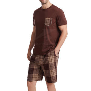 Ensemble T-shirt et short décontracté pour homme, confortable et respirant, été, tissu polyester/coton de haute qualité - Product Image 1