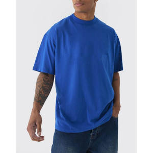 Camiseta informal de verano para hombre, Camiseta 100% de algodón de peso pesado con cuello redondo, camiseta de calle de gran tamaño transpirable personalizada - Product Image 1