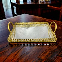 Nampan Sajian Keramik Porselen Ramah Lingkungan yang Elegan dengan Lapisan Enamel Warna-warni untuk Acara Perayaan, Dekorasi Rumah, Teh, Kopi, Camilan & Makanan Pembuka