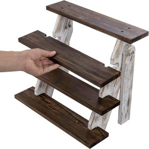 Top Sale 4-Tier Rustic Brown Burnt Wood Mini-<b>Cupcake</b> <b>Stand</b> Custom Metal Stair Steps for Parties Home Hotels Events at Best Price - Product Image 2