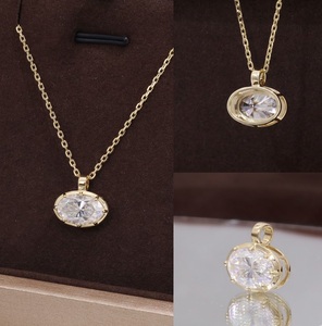 Collar con Colgante de Moissanita Ovalada de 3.00 Quilates, Estilo Oriental, para Fiesta, de Alta Calidad, Plata de Ley 925, para Mujer, Compromiso - Product Image 3