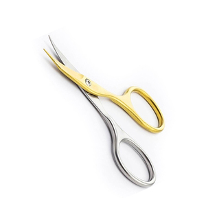 Ciseaux à cuticules dorés et argentés Ciseaux à ongles à pointe fine et courbée en métal et acier Ciseaux à ongles de beauté - Product Image 3