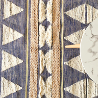 Tapis tissé à la main en jute et laine 100% vintage multicolores de style bohème, décoration d'événements de mariage, décoration de sol, couloir, tapis brodé