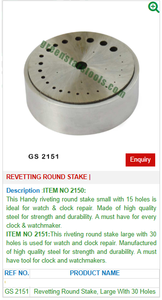 Revetting Round Stake GS 2151 Herramientas de joyería - Product Image 2