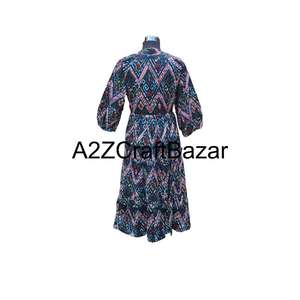 Natural Cotton Himanshi Floral Midi <b>Dress</b> For Women Breathable Fabric Comfortable <b>Loose</b> Fit Summer Casual Apparel - Product Image 4