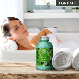 Aromatika Melissa Natural Sea Salt <b>Powder</b> 600g Plastic Jar for Bathing with Refreshing Lemon Extract and Calming <b>Body</b> Care - Product Image 4