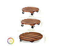 Nouveau chariot à plantes avec roues verrouillables, support à plantes roulant en bois, base à roulettes pour plantes, robuste, taille personnalisée disponible