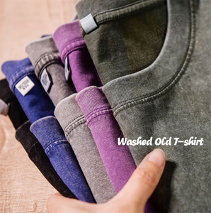 2025 Vintage lavage à l'acide T-Shirt surdimensionné 100% coton Logo personnalisé haute qualité tricoté T-Shirt pour hommes dernière conception grande taille - Product Image 2