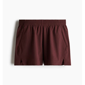 Pantalones cortos deportivos para hombre personalizados al por mayor de secado rápido y cómodos 100% algodón sólido gimnasio correr culturismo pantalones cortos de color granate - Product Image 1