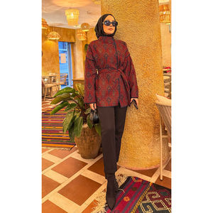 Autumn/<b>Winter</b> Ethnic Pattern <b>Quilted</b> Jacket Reversible Floral Design Vintage Varsity Style Short Length Suede Leather Nylon Lace - Product Image 1