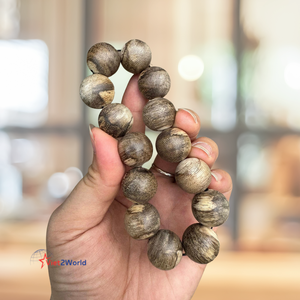 Superior Fashion 100% Natural <b>Wood</b> <b>Beads</b> High Quality Vietnam Oud Bracelet 16mm in Size Underwater Inspiration - Product Image 1