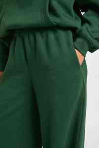 Ensemble 2 pièces de survêtement pour femme, sweat à capuche et pantalon de survêtement, coupe oversize à épaules tombantes, motif uni, 100% coton molletonné, vêtement décontracté, OEM - Product Image 5