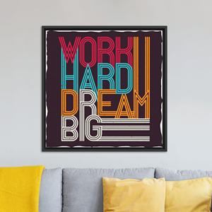 Inspire with Printed <b>Canvas</b> Art: Retro Typography Office Decor,BLACK <b>FRAMED</b> <b>CANVAS</b> - Product Image 1