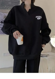 Women's Fleece-<b>Lined</b> Sweatshirt And <b>Pants</b> Set Casual Fashionable Running And Sports 2-Piece Set Autumn/Winter 2025 New Arrival - Product Image 4