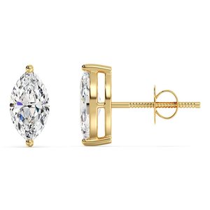 Marquise Cut Lab Grown Diamond Stud <b>Earrings</b> - Product Image 2