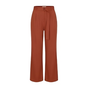 Pantalones de Trabajo Casuales de Oficina para Mujer, Cierre con Cordón, Secado Rápido, Transpirables, de Lona, Frente Plano, 100% Algodón, Cintura Media - Product Image 1