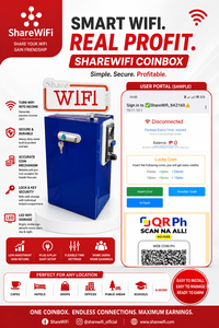 ตู้จำหน่ายสัญญาณ WiFi แบบหยอดเหรียญ ShareWiFi จุดเชื่อมต่อไร้สาย พร้อมบริการจัดการแอปพลิเคชันบนคลาวด์ฟรี - Product Image 3