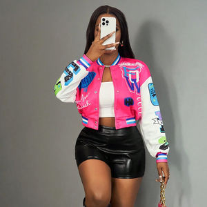 For Wholesale New Arrival Embroidered Print Loose Casual Autumn Winter Wear Highest Quality College Baseball Varsity <b>Jackets</b> - Product Image 2