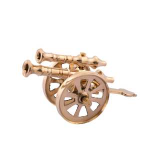 Cañón Decorativo de Latón Dorado ECraftIndia, Rojo y Marrón, 11 cm, para Decoración del Hogar, Material de Latón Premium - Product Image 5