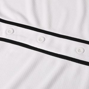 Logo personnalisé Nom Blanc 100% Polyester Baseball Shirt Stripe Boutonné À Manches Courtes Maillot De Baseball pour Hommes Maillot De Baseball - Product Image 3