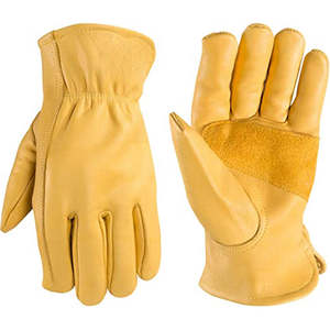 Double Palm Hot Mill Gloves with <b>Band</b> Top Cuff Heavy-Duty Heat-Resistant Work Gloves for Industrial and Construction Use - Product Image 4