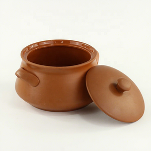 Casserole en argile rouge Zisha non émaillée 2,4 QT en terre cuite naturelle avec couvercle pour la cuisson du riz, du hot pot et du dolsot - Product Image 2