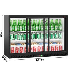Enfriador comercial para barra trasera - 1350 mm - 320 L - con 3 puertas corredizas de vidrio - Negro - Product Image 2