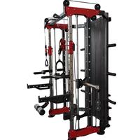 Équipement de musculation commercial multifonctionnel : Rack de squat et machine Smith pour entraînement complet