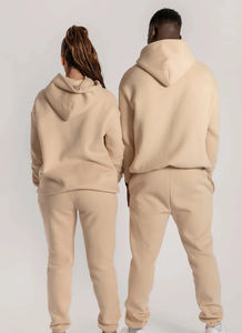 Nouveau 2023 logo personnalisé jogging costume 100% coton survêtement blanc épais lourd survêtements unisexe pantalons de survêtement et sweat à capuche ensemble hommes - Product Image 5