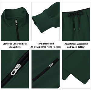 ชุดวอร์มออกกำลังกายฤดูหนาวสำหรับผู้ชายไซส์ใหญ่ ผ้าโพลีเอสเตอร์ฟลีซ ซิป คอตั้ง ลายเรียบ ทันสมัย ผลิตโดยมืออาชีพ - Product Image 3