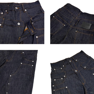 Hot Selling Summer Mid Waist Baggy Jean 5 Inch Inseam 100% Cotton Solid <b>Black</b> Wash Breathable Waterproof Eco-Friendly Quick Dry - Product Image 4