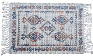 Handwoven Printed Cotton Jute Polyester Chenille Flat Pile <b>Boho</b> <b>Rug</b> for Colorful and Textured Home Decor - Product Image 2
