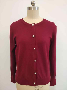 Classic O-neck Long-Sleeve Top Quality Breathable 100% Cotton Woman's Knitted <b>Cardigan</b> Women's <b>Lightweight</b> Sweater - Product Image 4