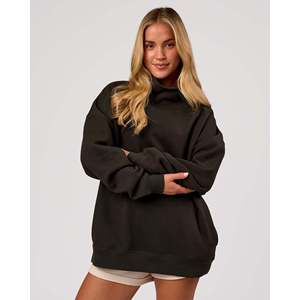 Oversized Knit Cardigan Sweater-Vintage Autumn Winter <b>Warm</b> Mock Neck-Ground Coffee - Product Image 5
