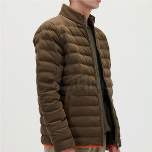 Nouveauté Veste bouffante d'hiver pour homme coupe ajustée en tissu à capuche avec fermeture éclair complète et col montant, étiquette personnalisée, quantité minimale de commande bas - Product Image 5